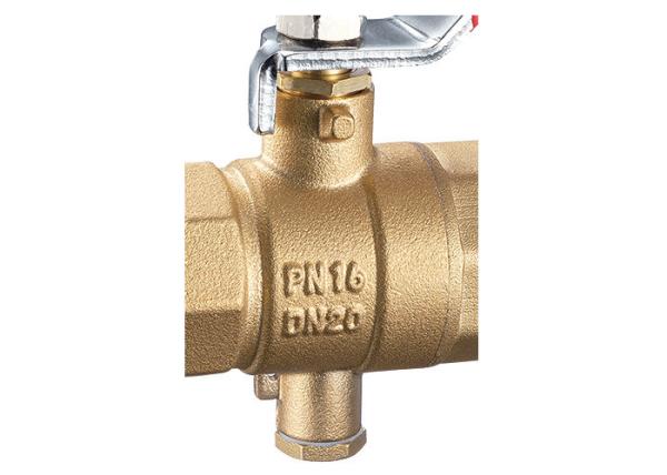 3307 Long Lever Female x Female Threaded Brass Ball Valve Sizes DN15 DN20 DN25 DN32 DN40 DN50 with Bottom Meter Outlet