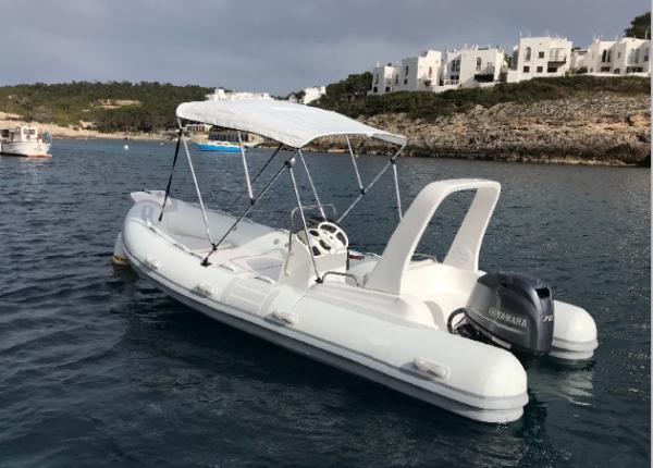 2022  large rigid hull with motor 17ft PVC or hypalon with sundeck light grey RIB520C