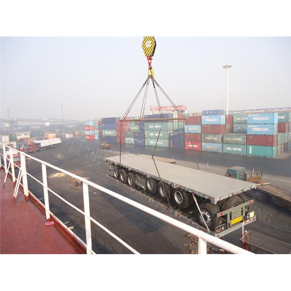 Customized Dimension Flatbed Container Trailer With 28 Tons Landing Gear