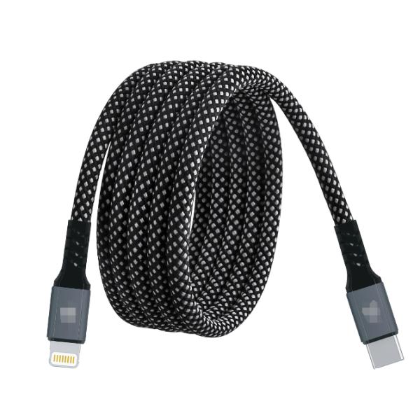 Cable de carga magnético trenzado de nailon C-C20V3A 60W máx./C-L 9V3A 27W máx., resistente y sin costuras