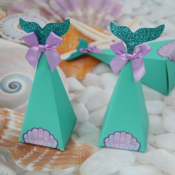 Wedding Birthday Party Customized Gift Box Paper Candy Box With Mermaid Tail