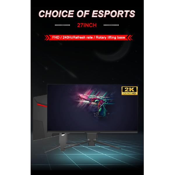 Bezel Less Nano IPS 27 pulgadas Monitor de juegos 144Hz165Hz 180Hz 200Hz 240Hz 1ms Tiempo de respuesta