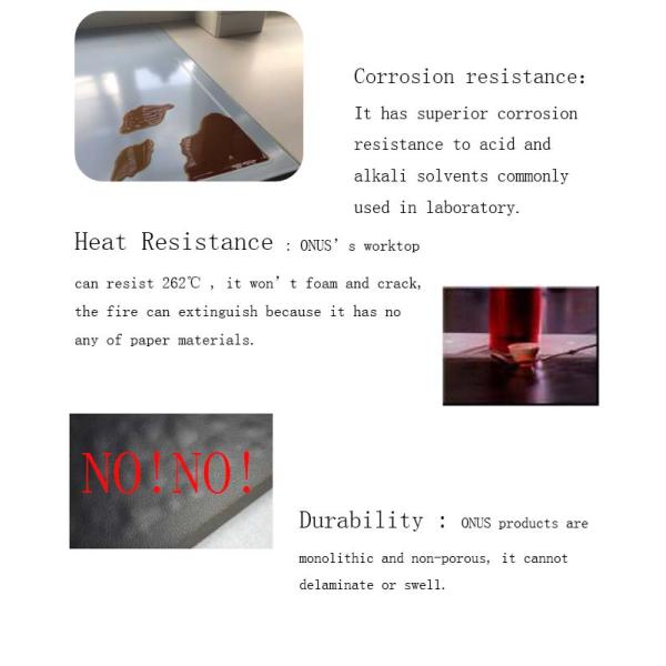 School Lab Furniture Laboratory Worktops/Countertop With Durability / Repairability