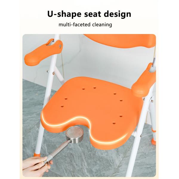 Foldable Bathroom Chair For Elderly 67*56* 78-89cm Medical Shower Chair Wrapped Backrest