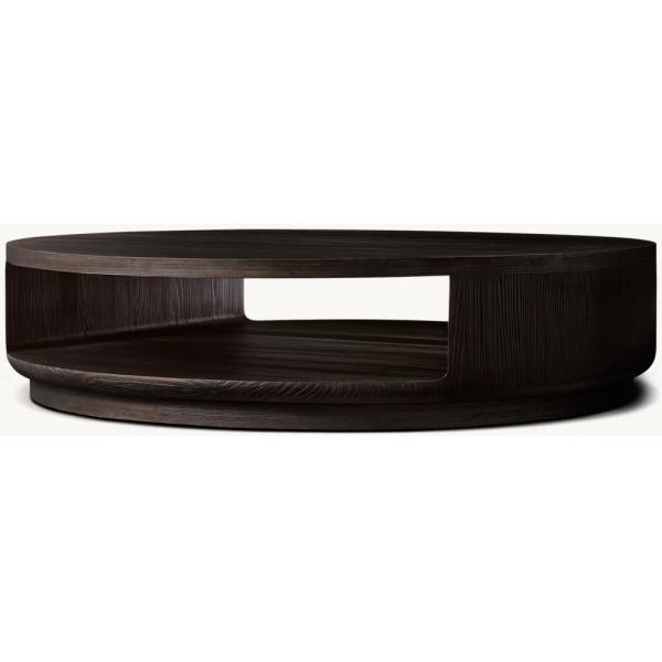 Meubles de table à café modernes et ronds personnalisables avec toit en bois pour le salon