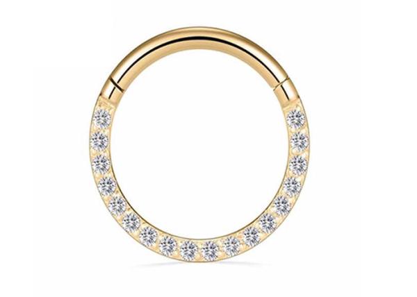 Dia 9mm 11mm 18k Gold Nose Stud , Nose Ring Piercing With 0.14ct Natural Diamonds