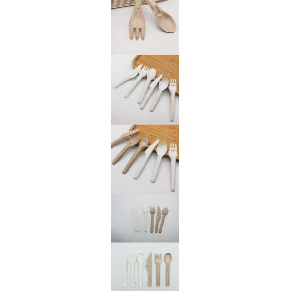 Biodegradable Bagasse Eco Friendly Disposable Cutlery 141.7mm Compostable Forks And Spoons