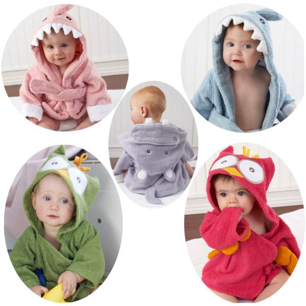 Hooded Animal Modeling Baby Bathrobe/Kids Bathrobe 100% Cotton Soft Cute Towel Hot Sell