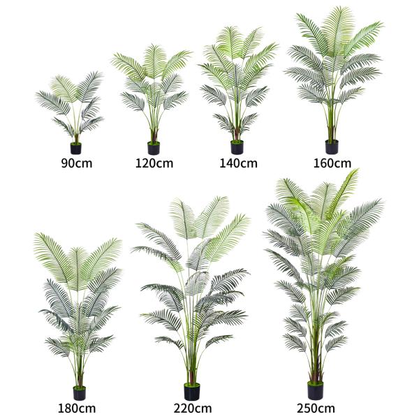 Artificial Palm Tree  wholesale​ Realistic Fiber Trunks Faux Tropical Areca Floor Plant for Indoor Home and Office Decor