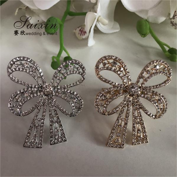 Anéis de guardanapo em forma de bowknot, de strass, trançados, de 12 8 6 4 décorações de mesa para festas de casamento