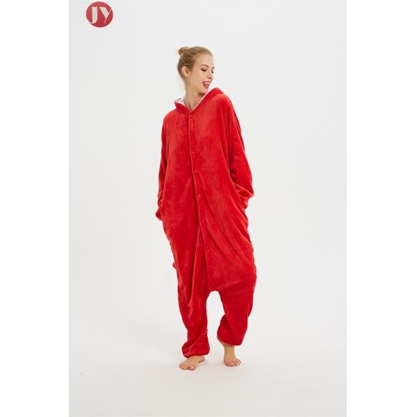 Cute Flannel Women'S Cartoon Pajamas , Elmo Kigurumi Animal Onesies Sleepwear