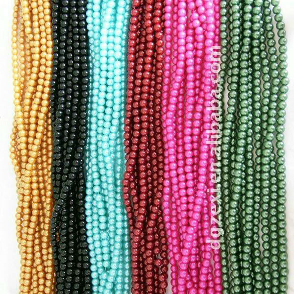 Round Shape Abs Plastic Pearl Bead Strings