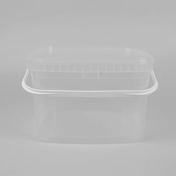 3L Clear Square Plastic Bucket for Pastry Packaging