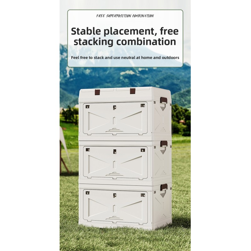 Large Capacity Outdoor Folding Storage Box Rectangle Shape Aluminum PP Box Creative Organizer for Camping Car Trunk