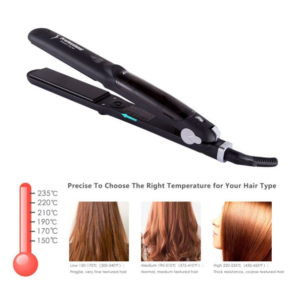 Professional Electric Hair Steam Straightener Flat Iron Fast Heating Ceramic Plates for Household Outdoor Use Soft Smooth