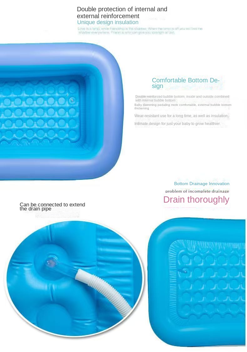 Inflatable Swimming Pool for Children Home Outdoor Use Extra-Large Family Pool Colorful Durable Thick PVC Constant Temperature