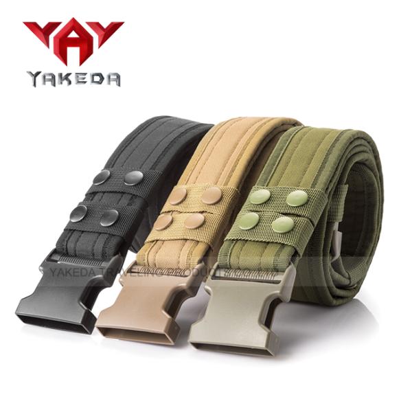 Heavy Duty Tactical Law Enforcement Pistol Belt with Horizontal Dual Magazine Pouches