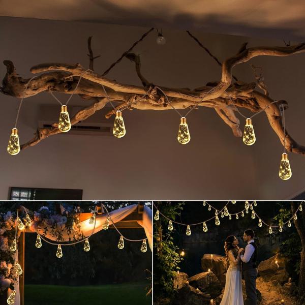 20Ft solar LED alimentado ao ar livre decoração fada Natal luzes de corda