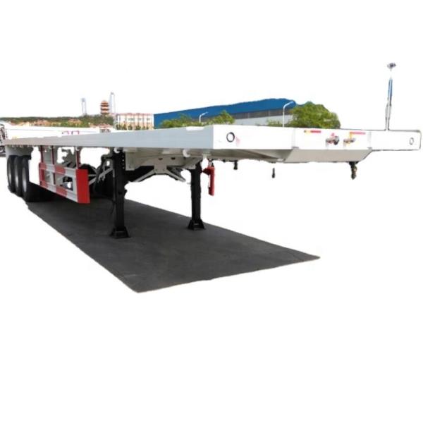 Factory price new flatbed gooseneck container chassis 3 Axles 40 feet 20ft 40ft Shipping Container Flat Bed Flatbed Semi Trailer