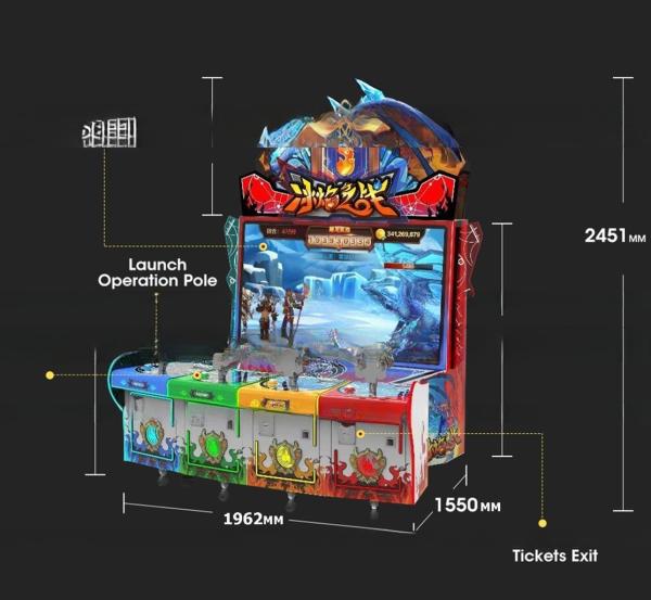 Large Screen Ice Flame Battle Shooting Game Machine 4 Player Arcade Machine