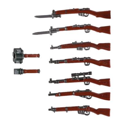 Mosin nagant kar98k guns cluster grenades set model mini figures WW2 military weapons building blocks