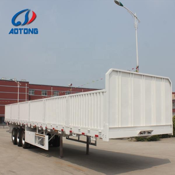 3 Axles Side Board Semi Trailer Truck for Dry Cargo or Sands Transportation