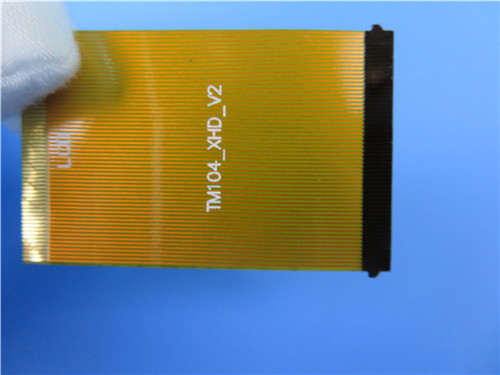 Однослойный PCB гибкого трубопровода построенный на polyimide 1oz с укреплением polyimide для соединителя LCD
