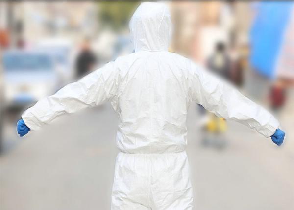 Anti Epidemic  Disposable Hooded Coveralls Chemical Resistant Coveralls