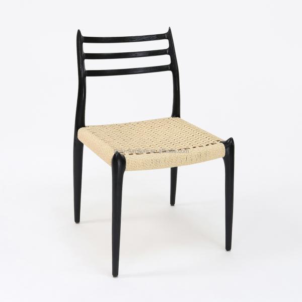 Nordic Modern Hand-woven Cord Wooden Dining Chair Made of Natural Solid Wood for Furniture