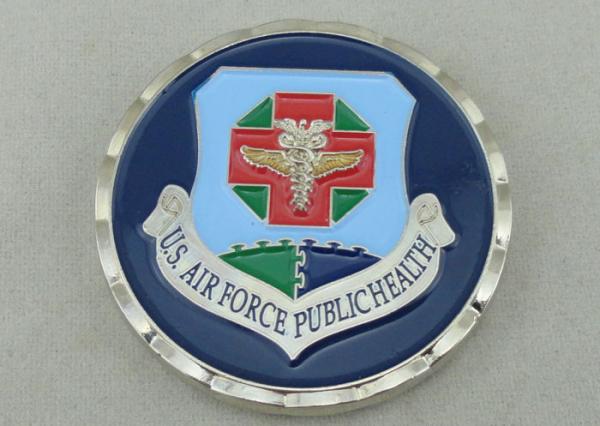 US Air Force Public Health Personalized Coins , Zinc Alloy Die Casting in Size 1 3/4 Inch And Nickel Plating