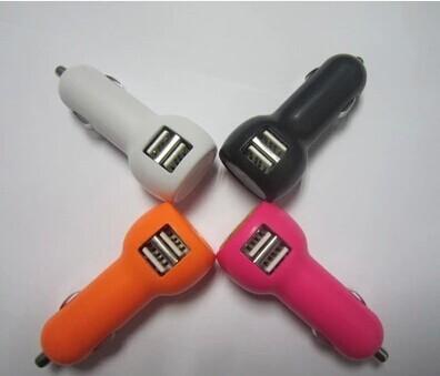 newest side dual USB mini car charger for iphone 4/IPHONE，IPHONE 3G/3GS，PDA，IPOD with CE