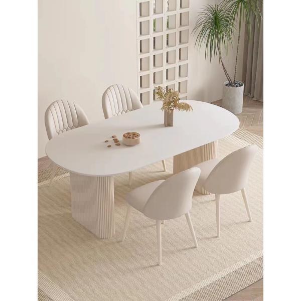 Light Color Creative Irregular Hotel Coffee Table Set 4 6 Seater