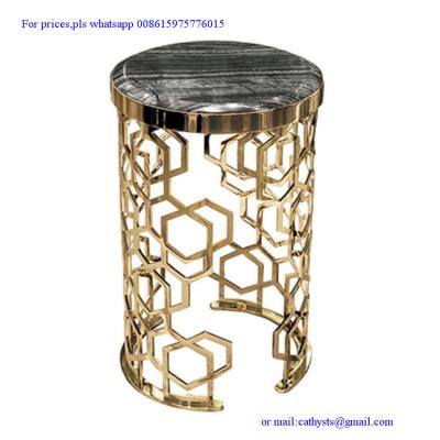 modern designed metal corner table  stainless steel laser cutting base side table