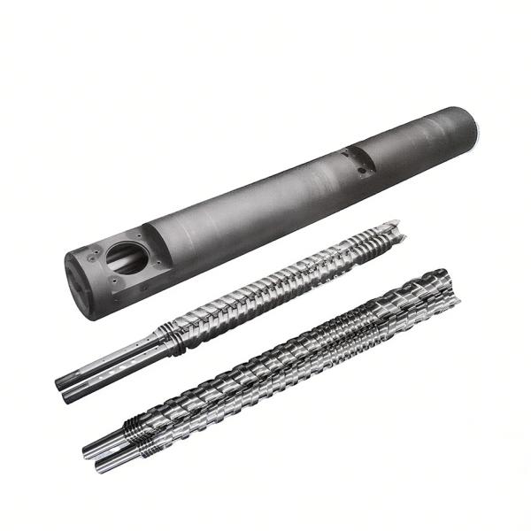 Screw personnalisé et le baril parallèle Twin Screw Baril produits de précision machine de moulage par injection vis pour Pe/pp Extrudeuse de pelletage