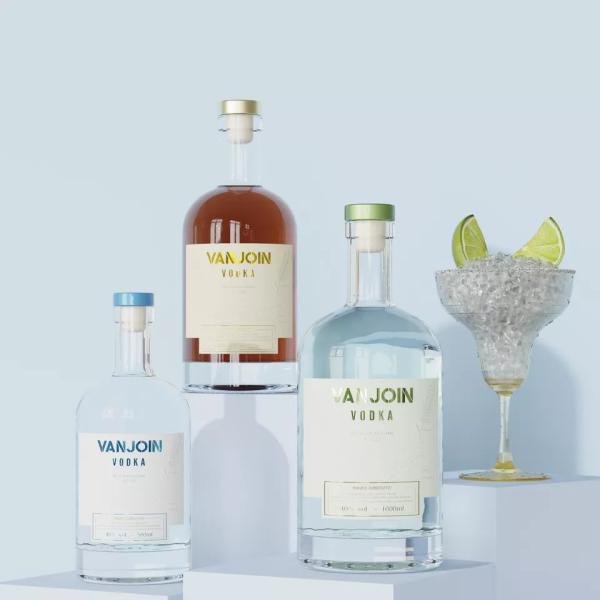 Produced Thick Bottom Vodka Whisky Sherry Glass Bottle with Decal Surface Handling