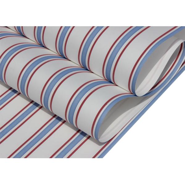 Removable Modern Removable Wallpaper / Vertical Striped Wallpaper Dark Blue And Red Color