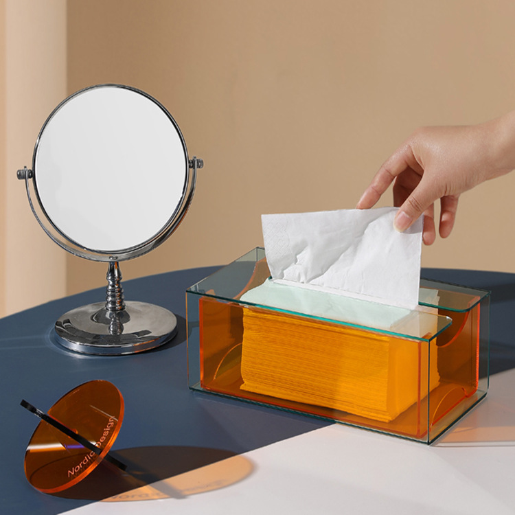Acrylic Transparent Tissue Napkin Storage Box Nordic Home Wedding Restaurant Hotel-Hotel Wholesale Living Room Household Items