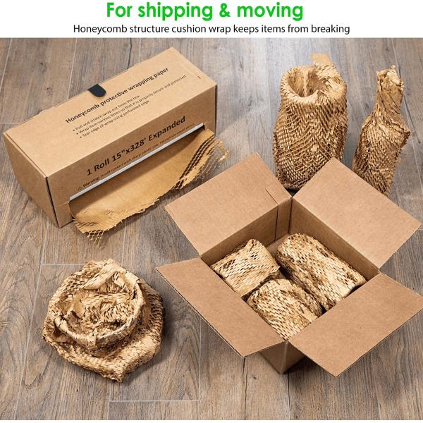 New Design Filling Buffer Pad Dispenser Protective Packaging Roll Cushioning Kraft Wrapping Honeycomb Kraft Paper