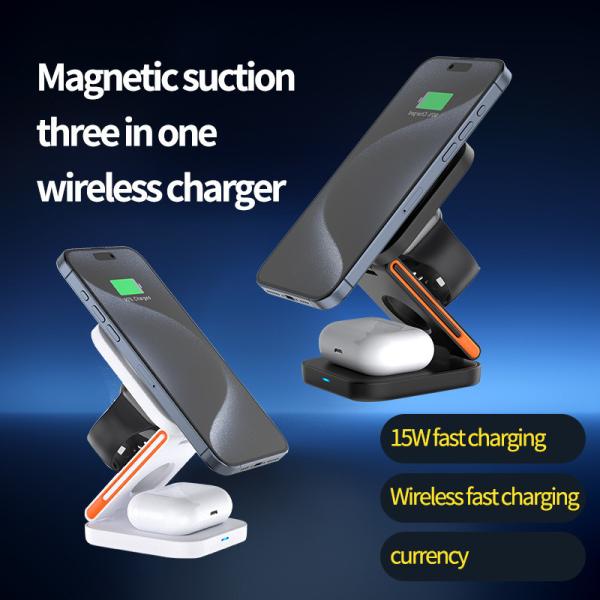 3イン1 マグネティック 携帯電話 無線充電器 3イン1 折りたたむ 無線充電器