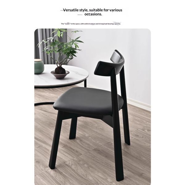 OEM Modern Backrest Upholstered Chair Restaurant Apartment Villa Bar Hotel Ergonomic Leather Chair Wooden Dining Room Chair