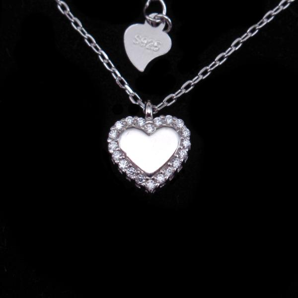 Сердце минималистичного стиля сформировало серебряное ожерелье ожерелье/925 цепи жемчуга украшений