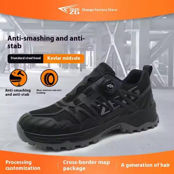 Kevlar Mid Sole Anti-stab Steel Toe BOA Rotating Buttons Safety Shoes For Industrial