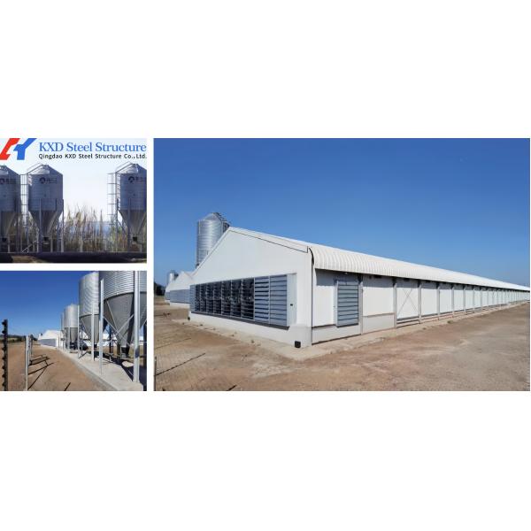 KXD cobertizo de cerdo prefabricado estructura de acero corral de cabras de metal instalación in situ