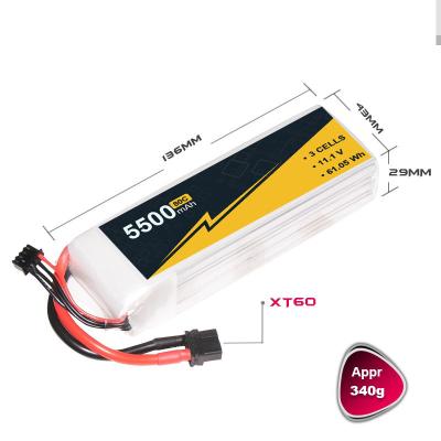 5500mAh 3s 11.1v 80C FPV Bateria de Drone