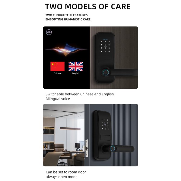 TTLOCK One Touch Unlock Keyless Security Code Door Lock  APP for Code Smart Numbers Room Smart Lock