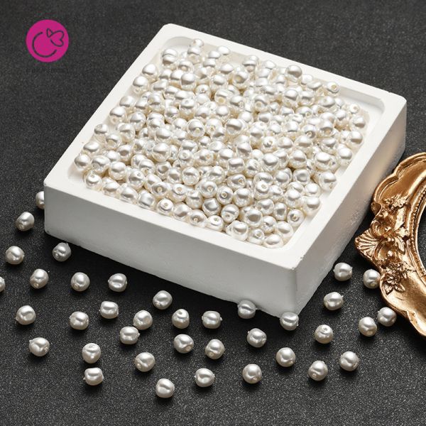 Hot Sale DIY Necklace Imitating Pearl Beads ABS Plastic Solid Color Bulk Beads Accessories Handmade Decorative Beads