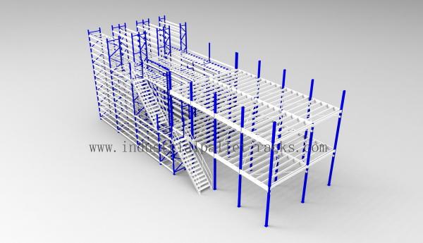 Ground + Two Flooring 246FT/7.5M Height Shelving With Mezzanine Floors System