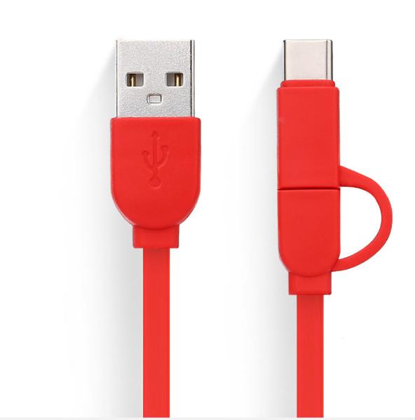 Portable TPE Metal Alloy Data Two In One USB Magnetic Charging Cable Universal Standard