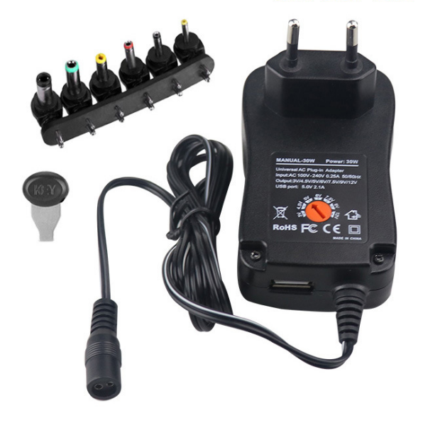 30W Universal Adapter Adjustable Switching Power Adapter with Output Power 1-36W