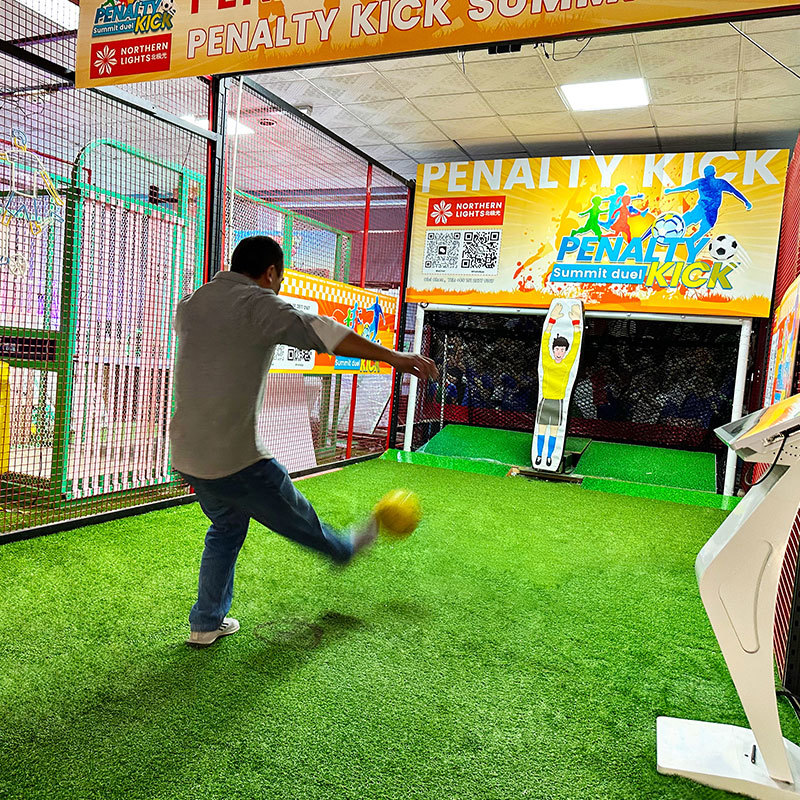 Commercial 4x8x3m Interactive Soccer Goal Game with High-strength Iron Frame for 1-4 Players